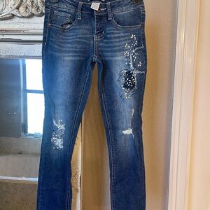 Imperial Star Distressed Blue Skinny Jeans